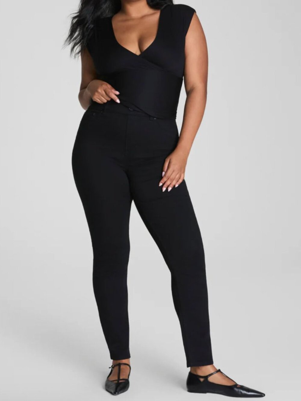 SPANX shape EveryWear Women Tall Medium Black Ankle Stretch Skinny Jeans
